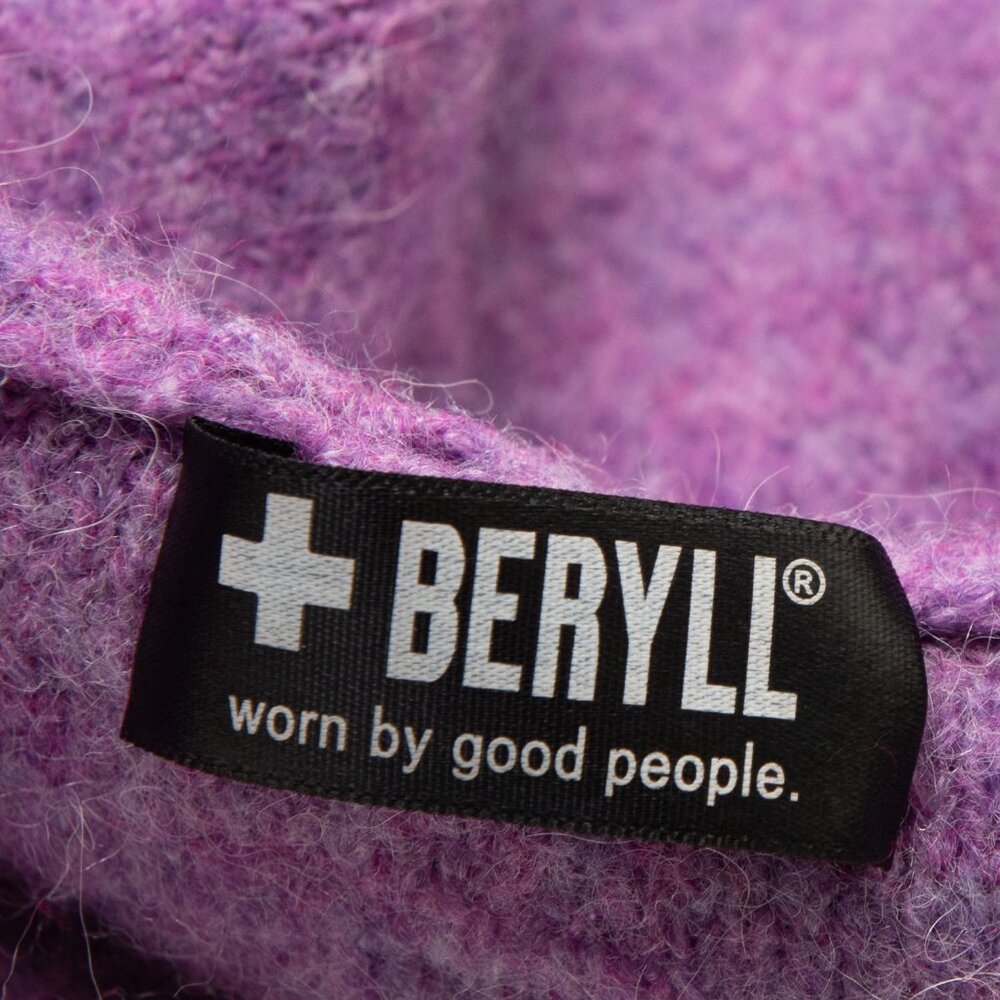 + Beryll Vivi Cashmere Cardigan Sweater Relaxed Coat Hood Purple Lilac One Size - Picture 4 of 8